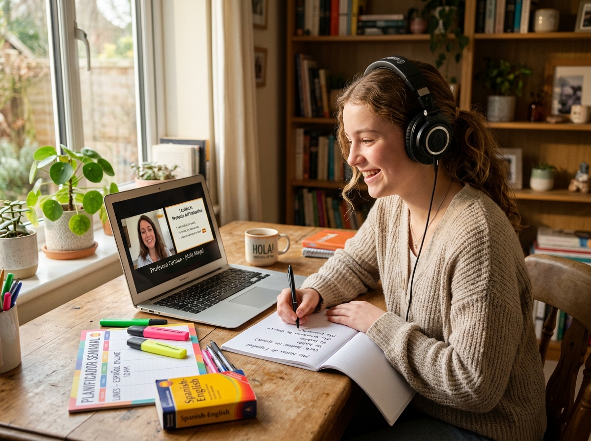 Student speaking Spanish with confidence