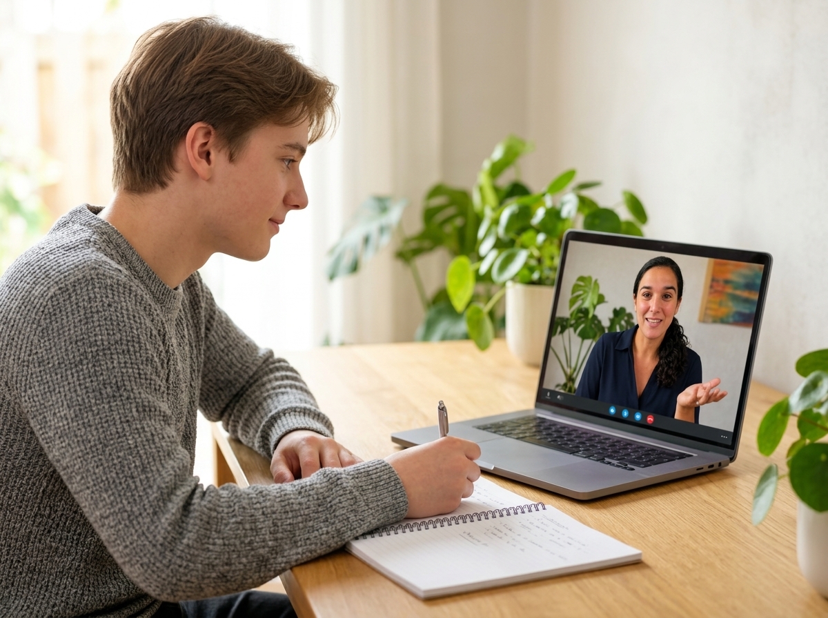 Qualified native Spanish teacher conducting online lesson